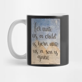 Isaiah 9:6 - Bible Verse Watercolor and Hand Lettered Art Mug